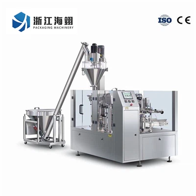 Stroj za pakiranje Doypack v prahu za veterinarsko medicino